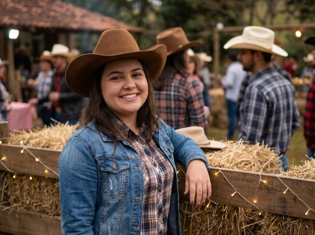 Chapeu country feminino para rosto redondo